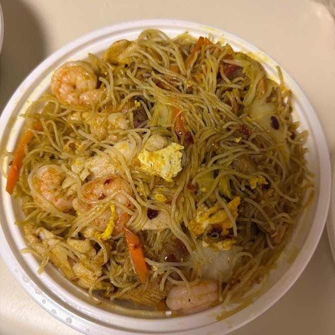 Chinese menu with fried rice and lo mein options